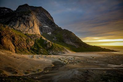 Scenic view of landscape against sky during sunset