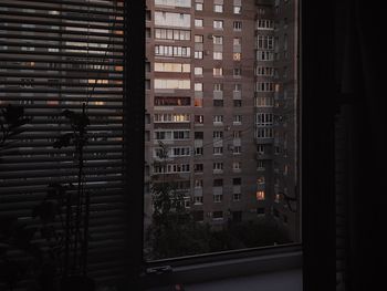 Buildings seen through window