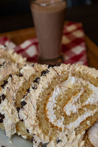 Close-up of coffee cup on table