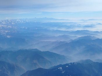Scenic view of mountains against sky