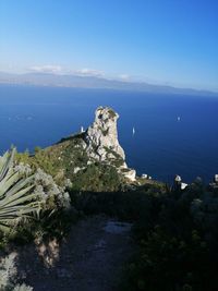 High angle view of sea against sky