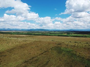 Scenic view of field against sky