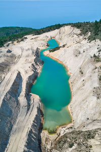 High angle view of beach