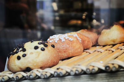 Close-up of bread on table