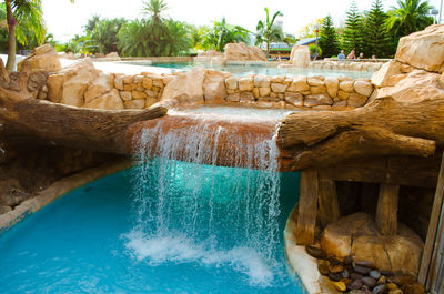 Water splashing on rocks