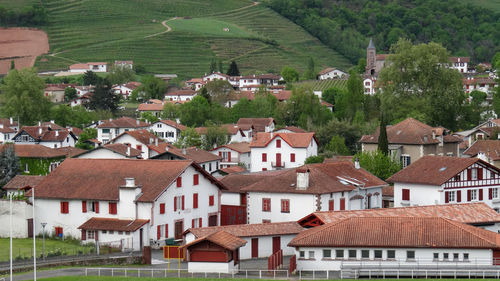 High angle view of townscape