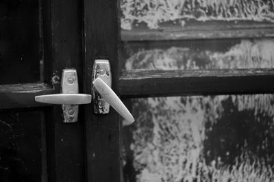 Close-up of old wooden door