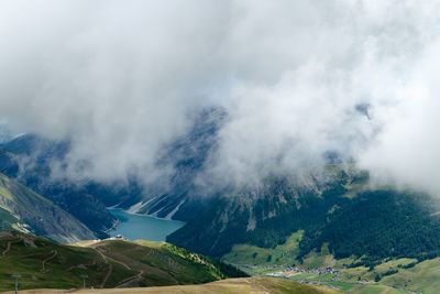 Scenic view of mountains against sky