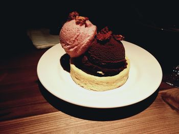 Close-up of pastry on table