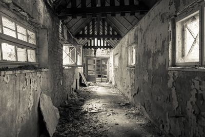 Narrow alley along buildings