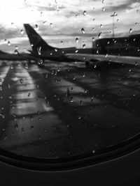 Full frame shot of raindrops on windshield