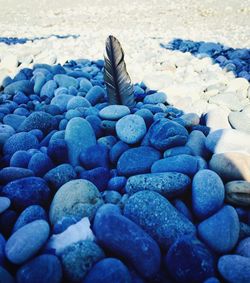 Close-up of stones on beach