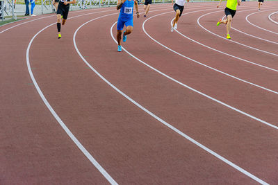 Low section of people running