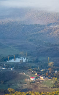 High angle view of landscape against sky