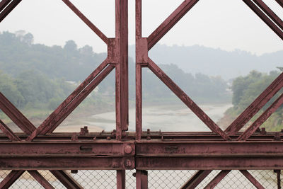 Low angle view of old bridge against sky