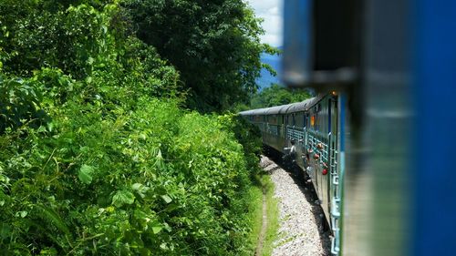 View of train on railroad tracks