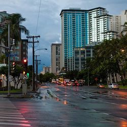 City street with buildings in background
