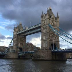 Low angle view of suspension bridge