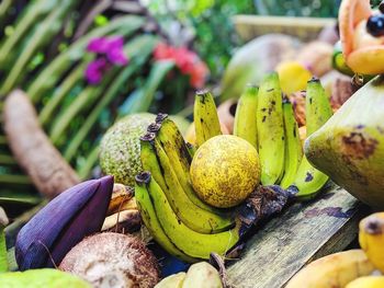 Close-up of fruits for sale at market stall