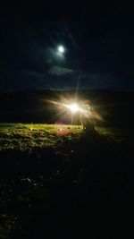 View of illuminated landscape at night