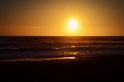 Scenic view of sea at sunset