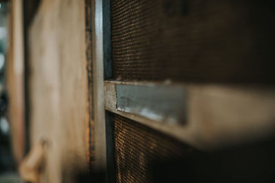 Close-up of metal door