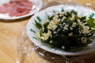 Close-up of meal served in bowl