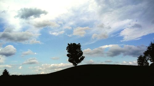 Low angle view of silhouette trees against sky