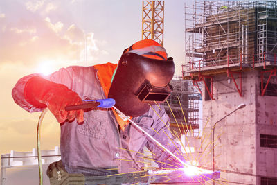 Man working at construction site