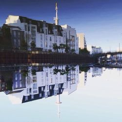 Reflection of buildings in water