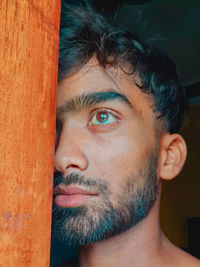 Close-up portrait of young man