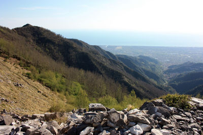 Scenic view of mountains against sky