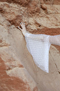 A girl wearing a wedding dress