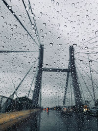 Raindrops on glass window during rainy season