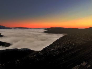 Scenic view of sea during sunset