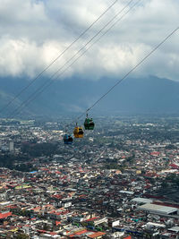 High angle view of cityscape against sky