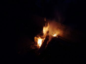 Close-up of bonfire at night