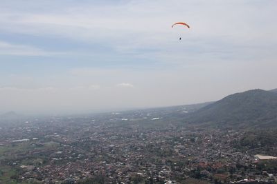 Hot air balloon in sky