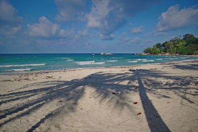 Scenic view of beach against sky