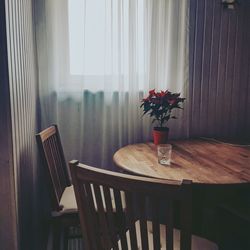 Empty chairs and table at home