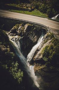 Scenic view of waterfall