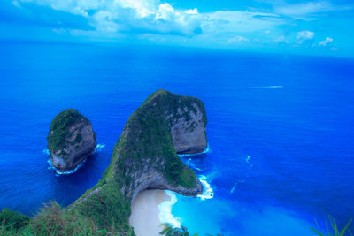 Panoramic view of sea and rocks