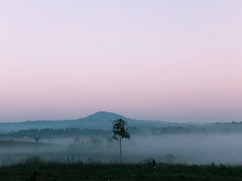 Scenic view of landscape against sky during sunset