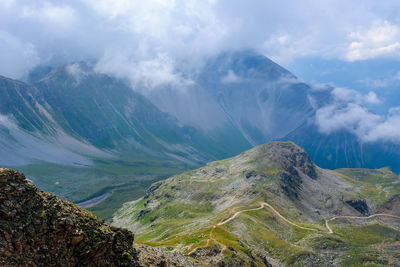 Scenic view of mountains against sky