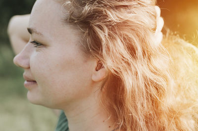 Close-up portrait of woman