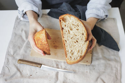 Midsection of chef preparing food