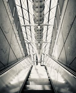 Low angle view of escalator