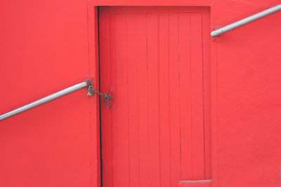 Closed door of building