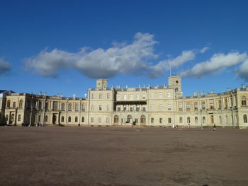 Low angle view of historical building against blue sky