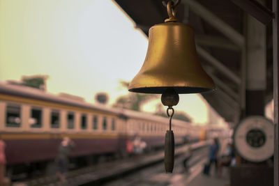 Close-up of train against the sky